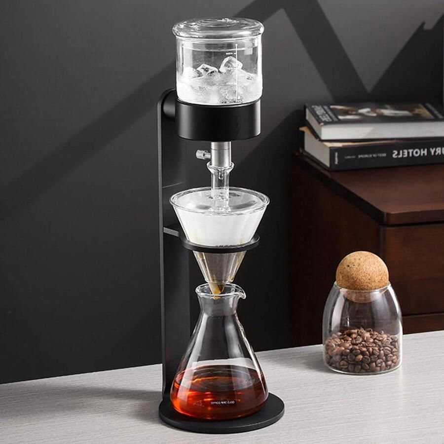 Cold Brew Koffiezetapparaat Druppeltoren Koffie Thuis Koffie Zetten Verstelbare Druppelklep 500 ml Transparant