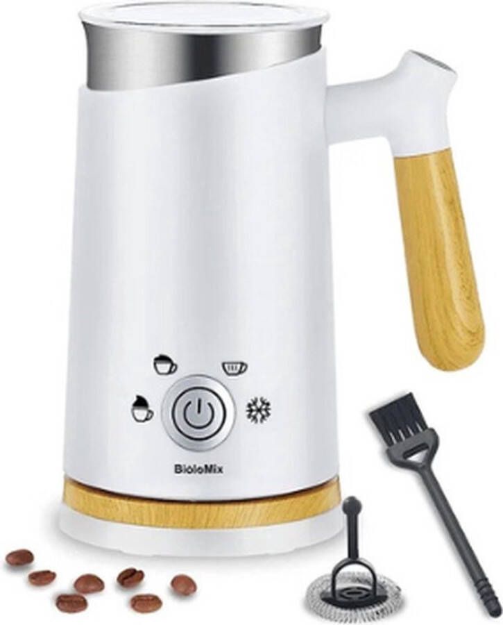 Collox Automatische melkopschuimer Warme en Koude Melkopschuimer Opschuimcapaciteit 130 ml 115 x 210 mm Geen lawaai en geen trillingen Roestvij staal- Wit