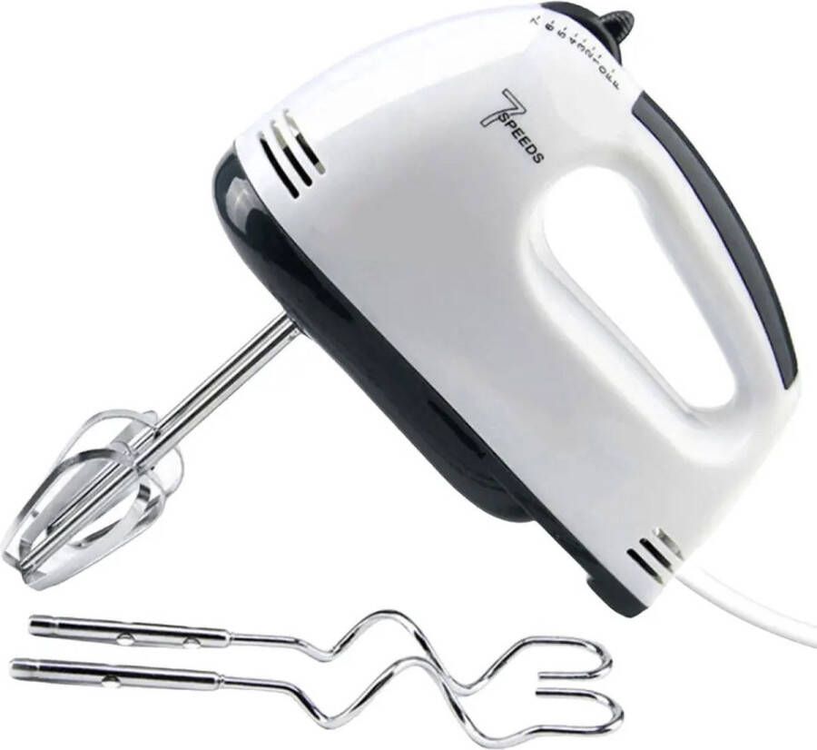 Collox Handmixer Elektrische Garde Keukenmixer Blender Huishoudelijk apparaat Eiklopper Taart bakken 7 snelheden Garde opzetstuk CrÃ¨me opzetstuk Wit