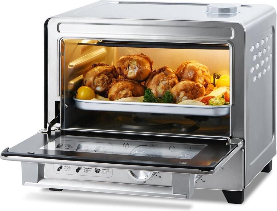 Combinatieoven Airfryer Heteluchtoven Broodrooster Veelzijdig Koken Stoominfusie Technologie 12 Liter Capaciteit Roestvrij Staal
