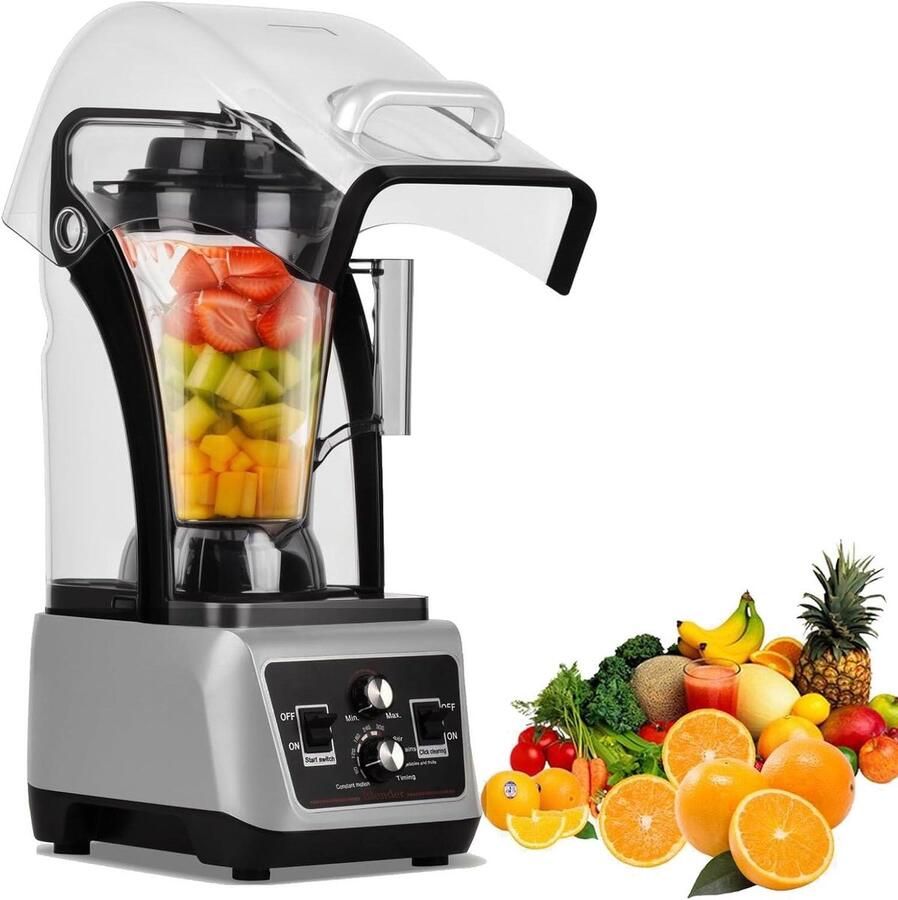 Commerciële Blender Stille Smoothiemaker Grote Porties Maken Geluidsdicht Ontwerp 45L Kan Zwart