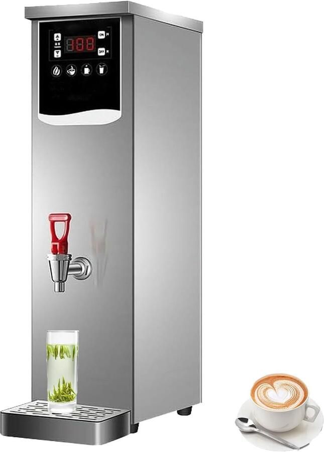 Commerciële Boiler Waterkoker Professioneel Snelle Warme Dranken Automatische Watertoevoer 10L Capaciteit Zilverkleurig