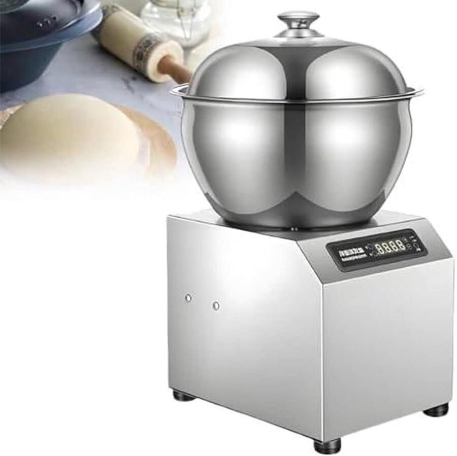 Commerciële Deegmixer Bloem Mengmachine Bakkerij Gebruik Dubbele Rotatie 5KG Zilver