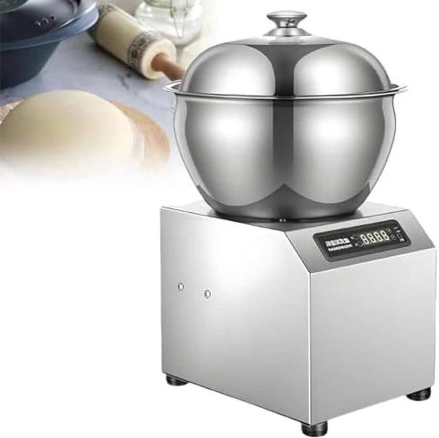 Commerciële Deegmixer Bloem Mengmachine Brood en Pizza Deeg Dubbele Rotatie 5KG Zilver