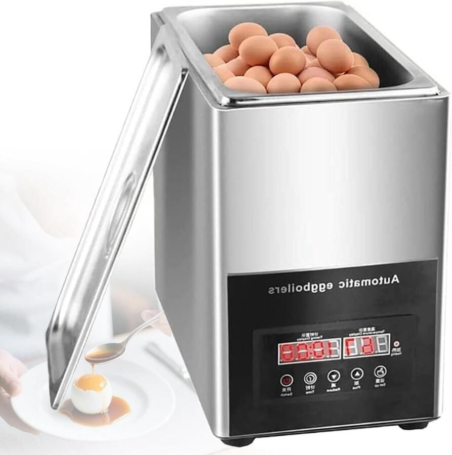 Commerciële eierkoker Intelligente koker Snel eieren koken Microcomputerbediening 9 liter capaciteit Zilver