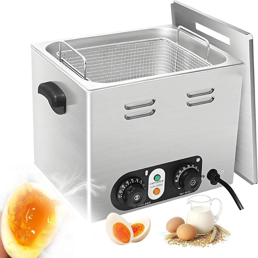Commerciële Eierkoker Elektrische Eierpocheerder Grote Hoeveelheden Koken Temperatuurregeling Timer 45 Eieren Capaciteit Zilver