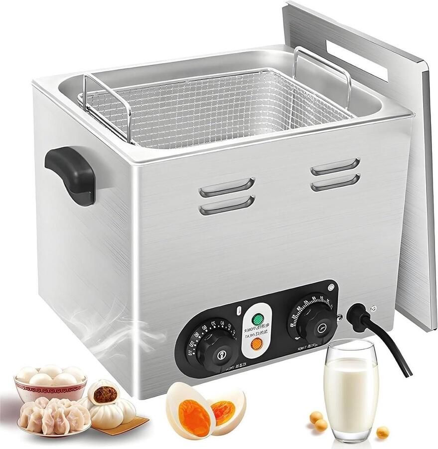 Commerciële eierkoker Elektrische koker Grote hoeveelheden koken Ringverwarming technologie 45 eieren capaciteit Zilver