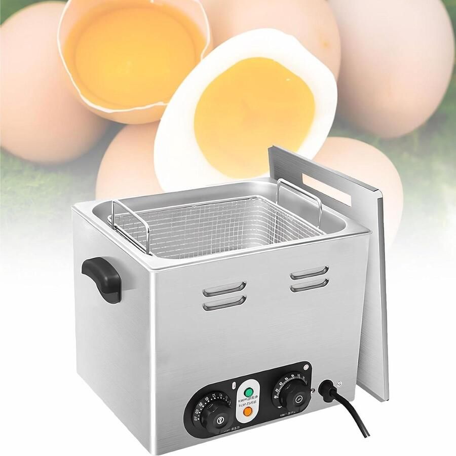 Commerciële eierkoker Elektrische pocheerder Grote hoeveelheden koken Temperatuurregeling en timer 45 eieren capaciteit Zilver