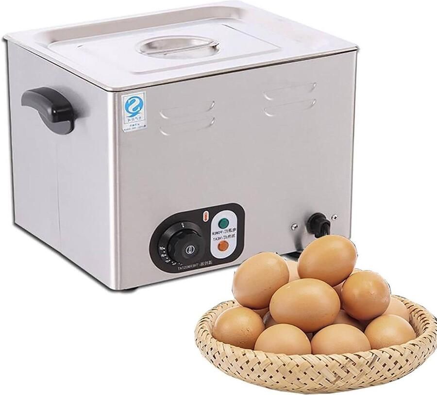 Commerciële Eierkoker met Timer Grote Partijen Koken Constante Temperatuur 60 Eieren Zilver