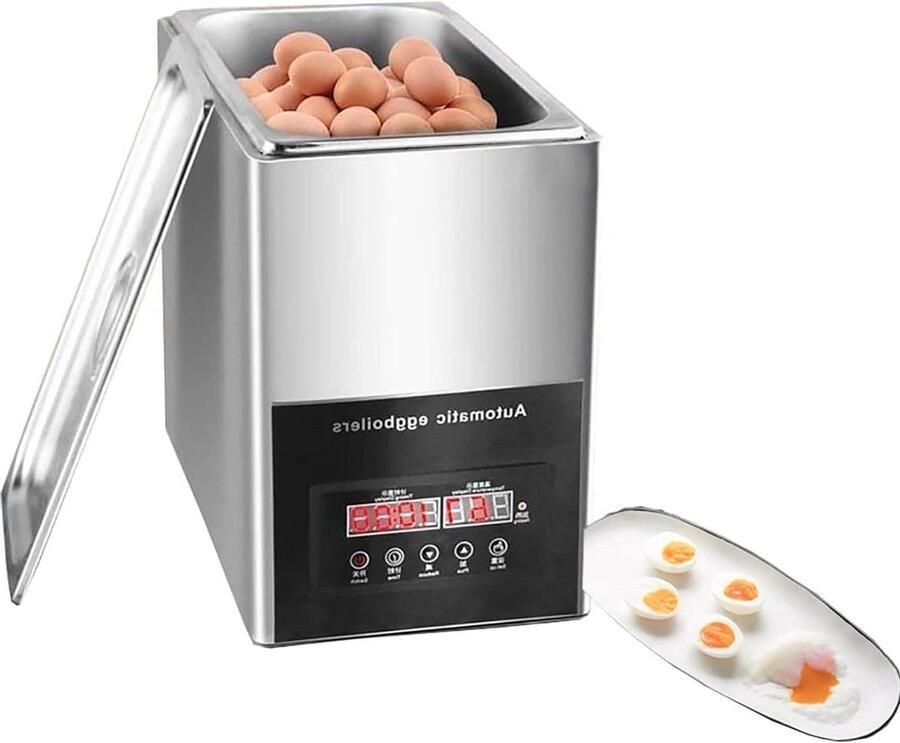 Commerciële Eierkoker Professionele Eiermachine Eieren Koken Precisie Temperatuurregeling 9L Capaciteit Roestvrij Staal