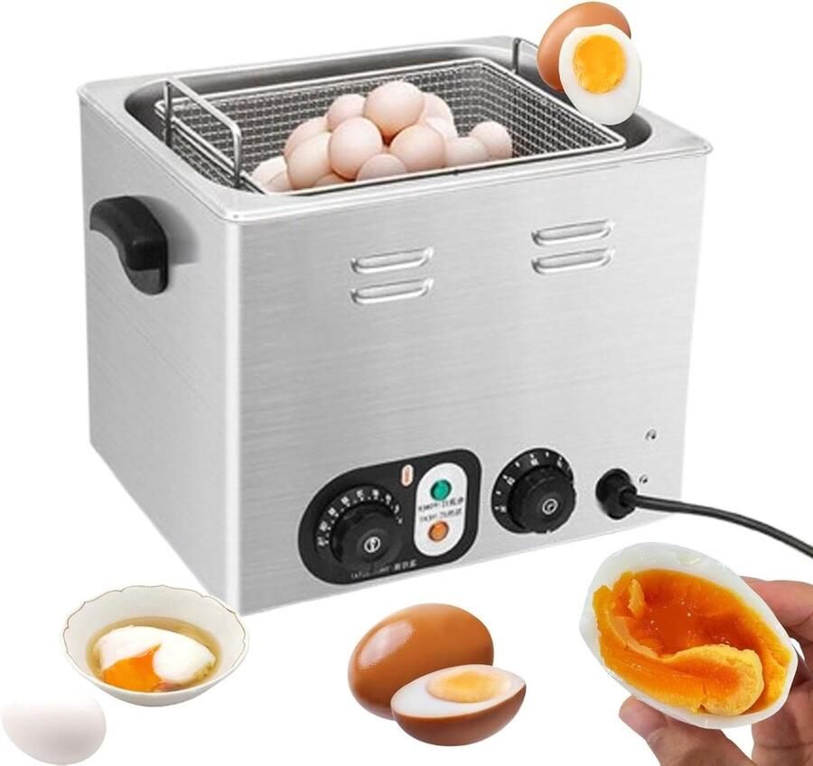 Commerciële eierkoker Professionele koker Grote hoeveelheden koken Instelbare timer temperatuur 45 eieren Zilver