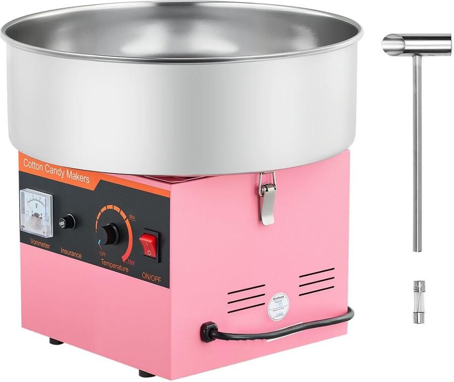 Commerciële Elektrische Suikerspinmachine 1kw Roze voor Professioneel Gebruik