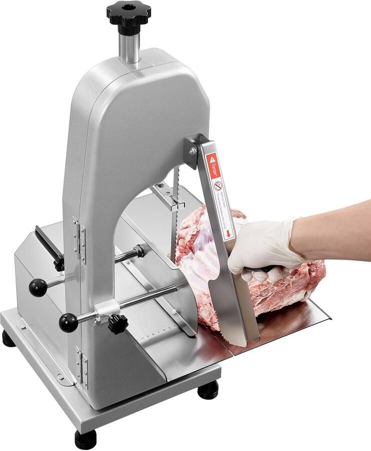 Commerciële Elektrische Vleeslintzaag 650w Roestvrijstalen Aanrecht Vleessnijmachine Werkbank 315 X 460 mm 110 mm Maximale Snijdikte Bevroren Vissnijder voor Rib Varkensvlees En Rundvlees