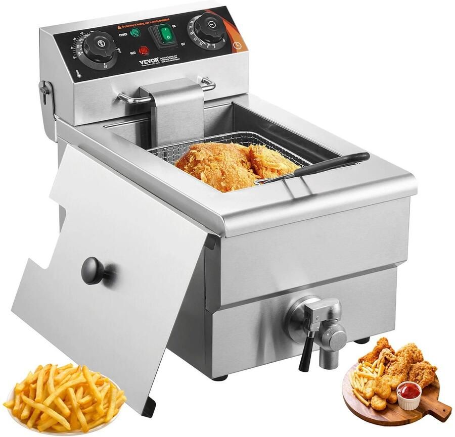 Commerciële Friteuse – Elektrische Frituurpan – 9 Liter – RVS – Krachtige 3000W