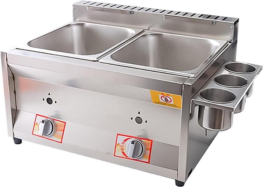 Commerciële Frituurpan Gas Frituur Frituren Thuis Dubbele Tank 20 Liter Zilver