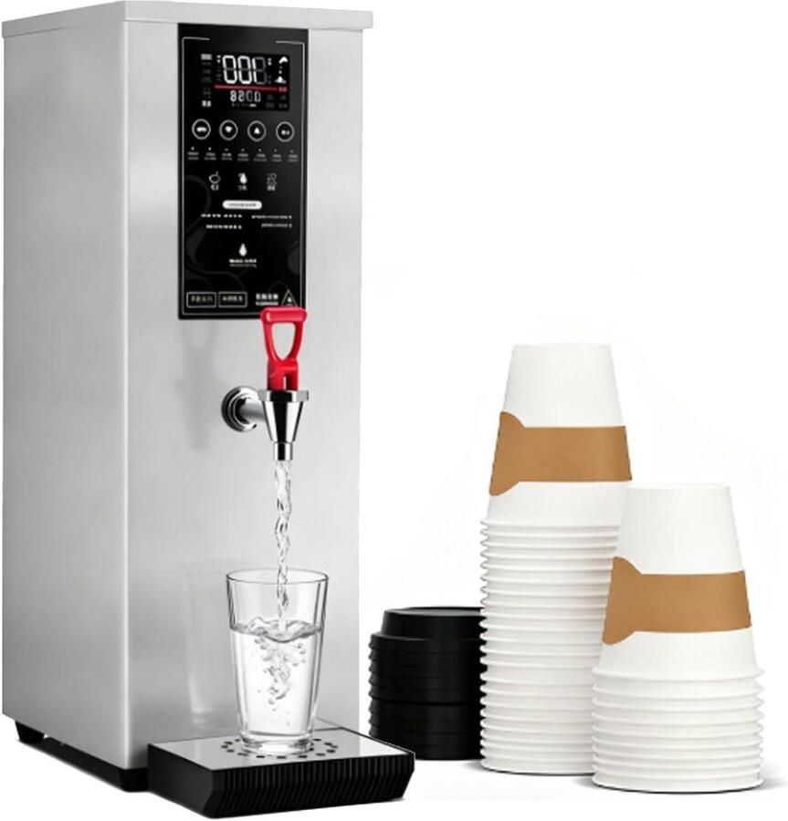 Commerciële Heetwaterdispenser Elektrische Waterkoker Snel Warme Dranken Intelligente Stapverwarming 25 liter Zilver