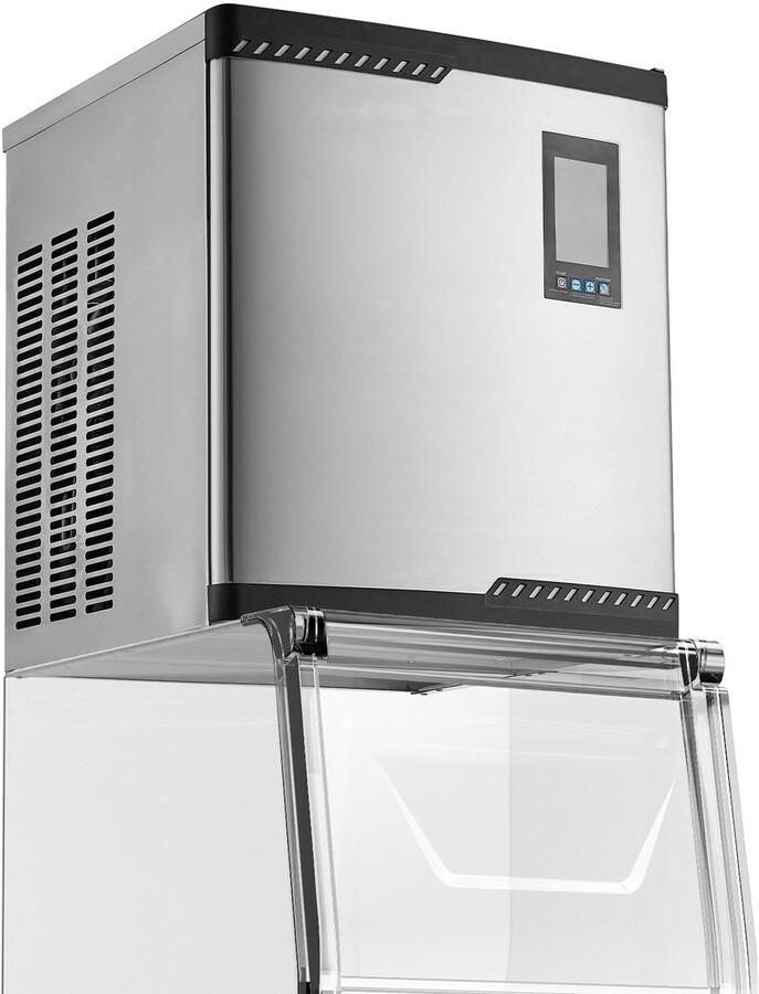 Commerciële ijsblokjesmachine Hoofdeenheid 136 kg dag Capaciteit RVS Behuizing Slim Bedieningspaneel Zelfreinigend Instelbare Ijsdikte Zonder Opslagbak