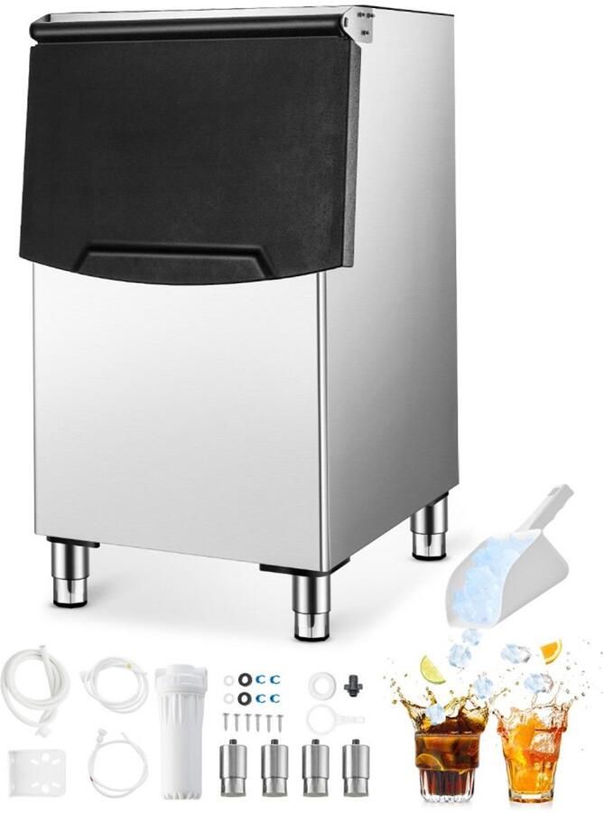 Commerciële IJsblokjesmachine Professionele IJsblokjesmaker IJsemmer 113 4 kg Met Waterfilter Antislip Rubberen Voetjes Voor Restaurants Hotels en Drankwinkels