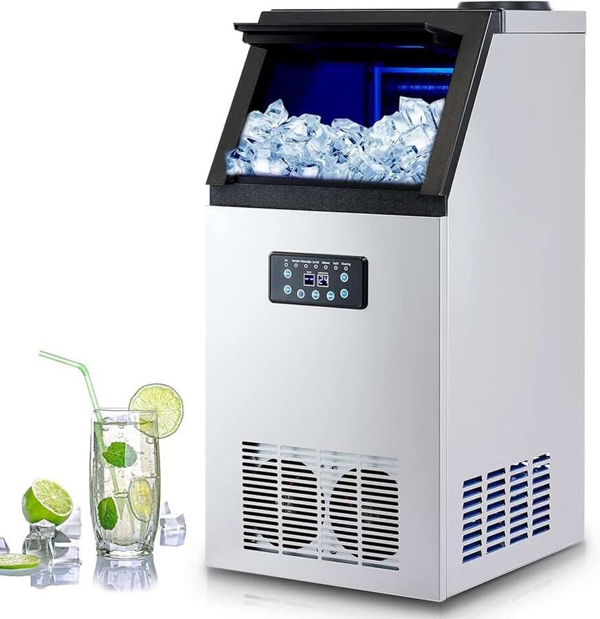 Commerciële ijsblokjesmaker machine 32 kilo dag Industriële automatische ijsblokjesmachine RVS ijsopslag 10 kilo 36-ijsblokjes auto clean voor thuis kantoor restaurant bar café