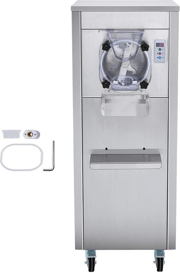 Commerciële ijsmachine 18L H output enkele smaak met wielen 6L roestvrijstalen cilinder LED-bediening automatische voorkoeling en reiniging ideaal voor restaurants en snackbars