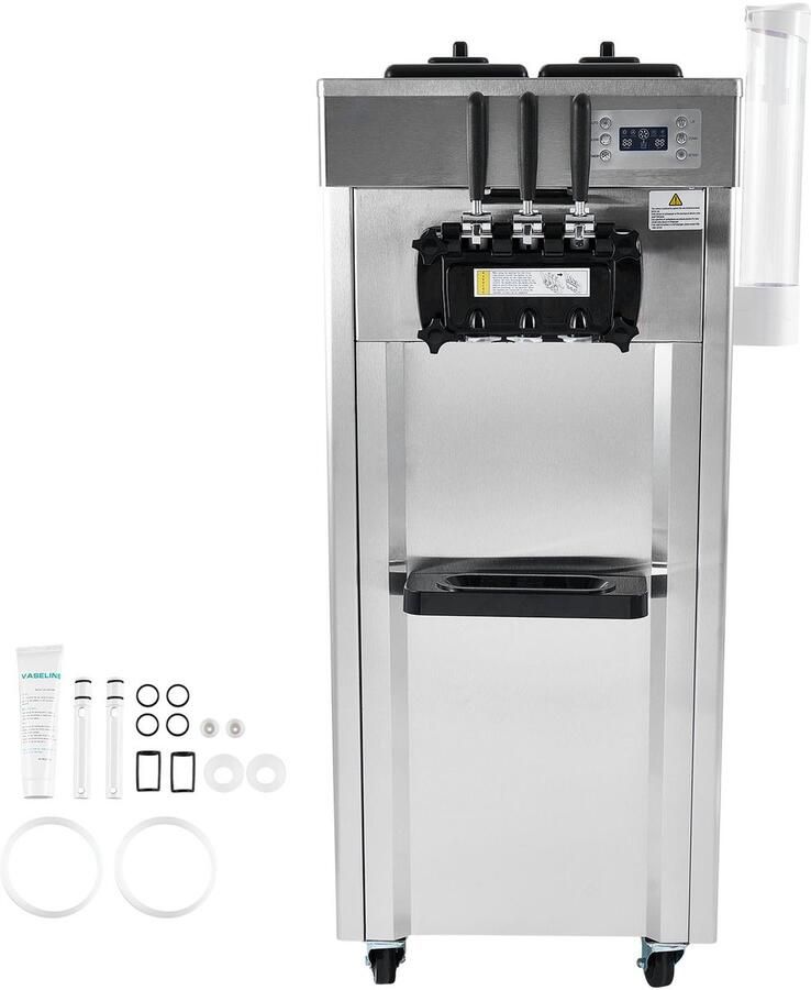 Commerciële ijsmachine 21-31L u Vrijstaande softijsmachine met 3 smaken 2 x 4 3L roestvrijstalen container LED-bediening automatische reiniging nachtkoeling