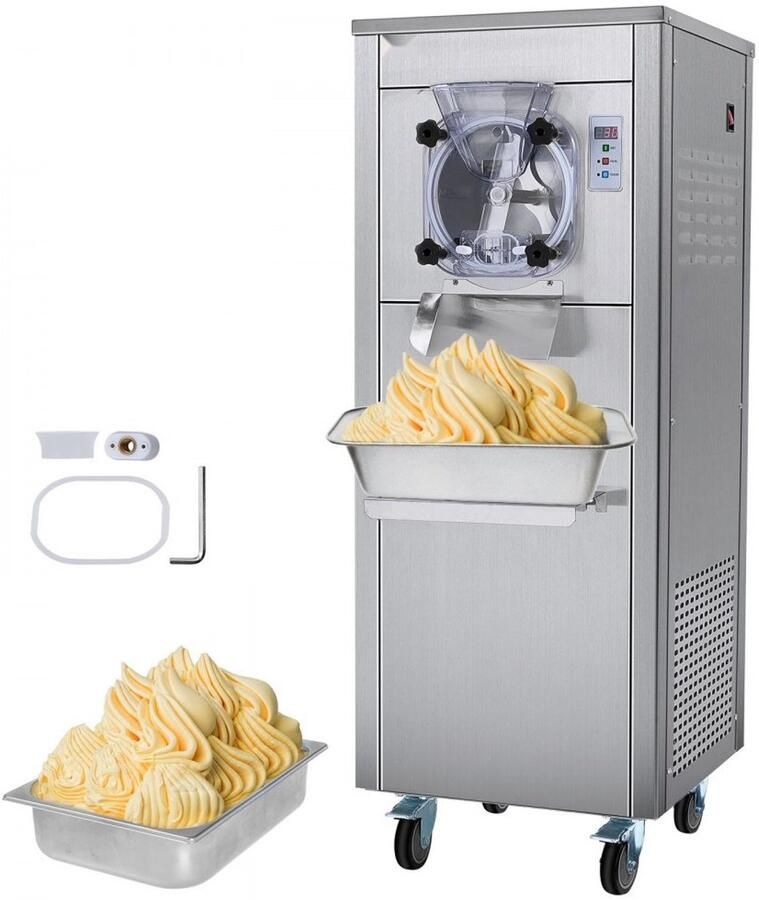 Commerciële ijsmachine Hardijsmachine Capaciteit 18 L uur RVS Cilinder 6 L Enkele Smaak LED Bedieningspaneel Automatische Voorkoeling Reinigingsfunctie