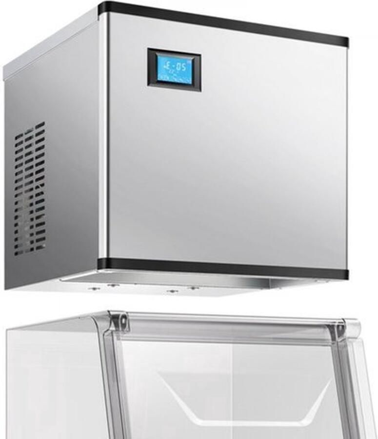 Commerciële Ijsmachine Kop 136 Kg Per Dag 132 Ijsblokjesvormpjes Roestvrij Staal Horeca Ijsblokjesmachine