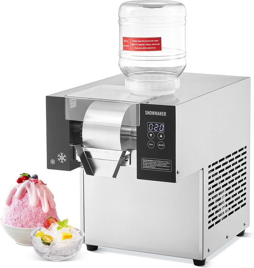 Commerciële Ijsmachine met Sneeuwvlokken Ijsschaafmachine Van Roestvrij Staal met Een Capaciteit Van 125 kg Per 24 UUR Geschikt voor Bakkerijen Cafés En Luchtkoelsystemen