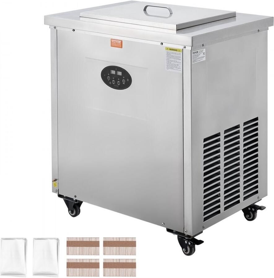 Commerciële IJsmachine Set Van 2 Vormen 52 Ijslolly's Capaciteit Roestvrij Staal Voor Bars En Cafés