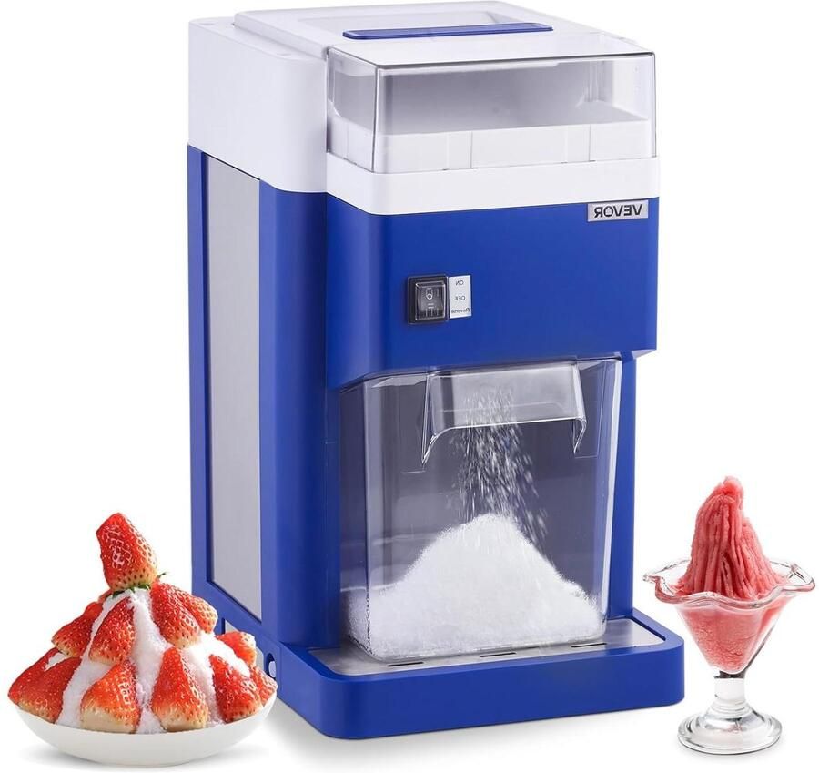 Commerciële ijsscheermachine Sneeuwijsmachine schaafijs Desserts Maken Krachtige 300W Motor 18 Liter Blauw