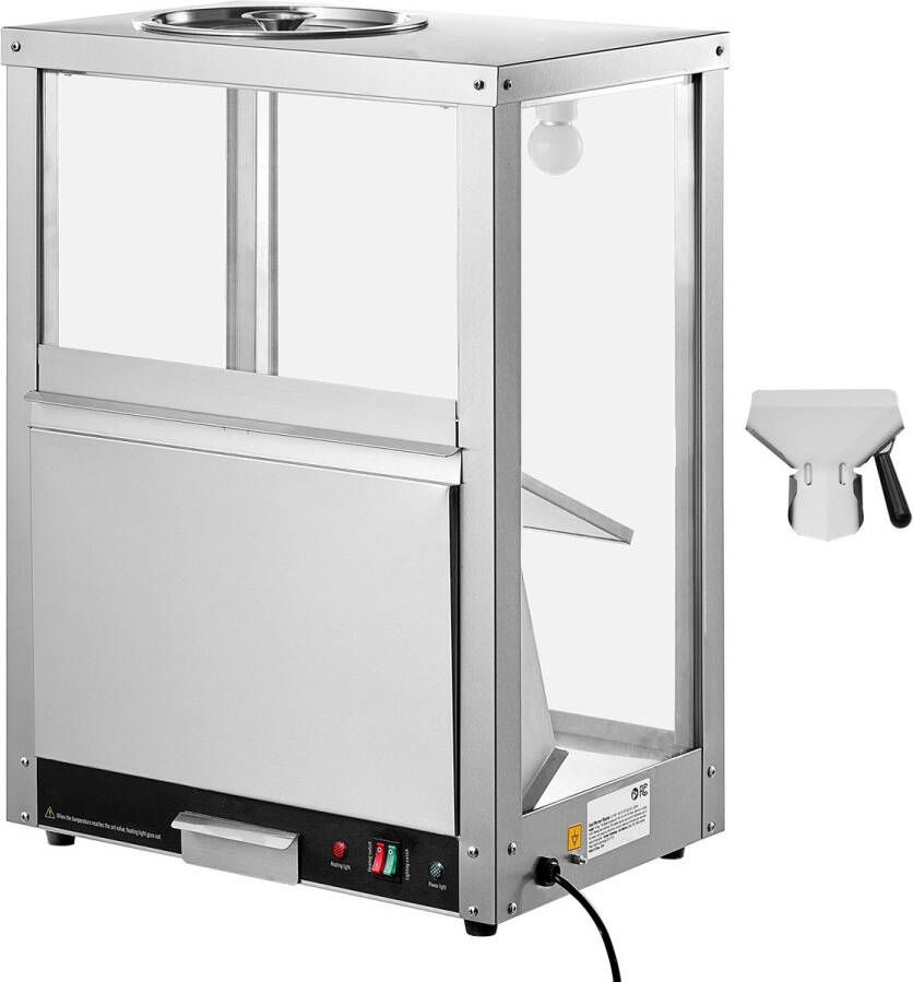 Commerciële Nacho Chip Warmer van 80 L roestvrij staal verwarmingsbasis en warmtelamp ideaal voor nachochips popcorn chips en pinda's