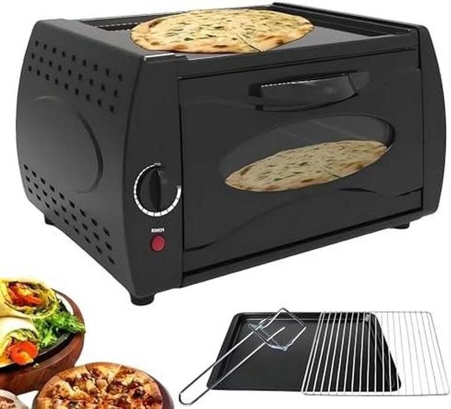 Commerciële oven Pizza maker Bakken aanrecht Dubbele capaciteit 15.8x11.8x8.6 inch Zilver