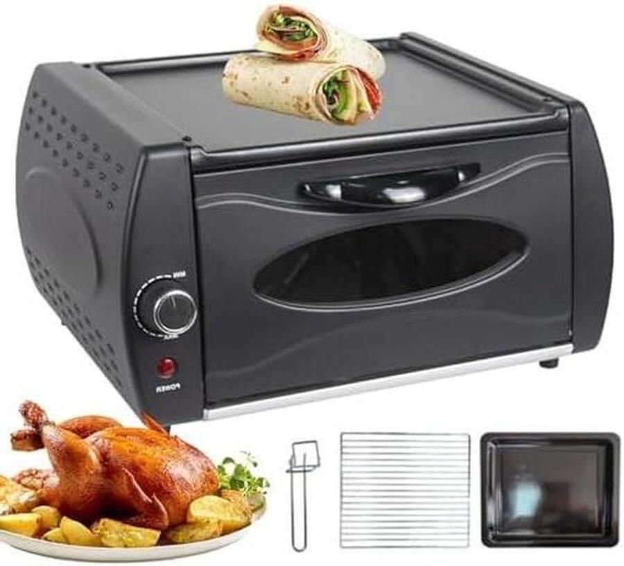 Commerciële Pizzaoven Keuken Oven Snel Pizza Bakken Instelbare Temperatuur 2100 Watt Zwart