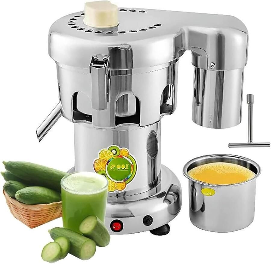 Commerciële Sapcentrifuge Grote Fruitpers Snel Sap Maken 2L Trechter 34x27x36cm Staal