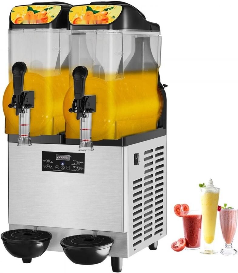 Commerciële Slushmachine Granita Margarita Machine Enkele Kom 24 L Vermogen 500 W Roestvrij Staal Smoothies & Bevroren Dranken Horeca & Feesten