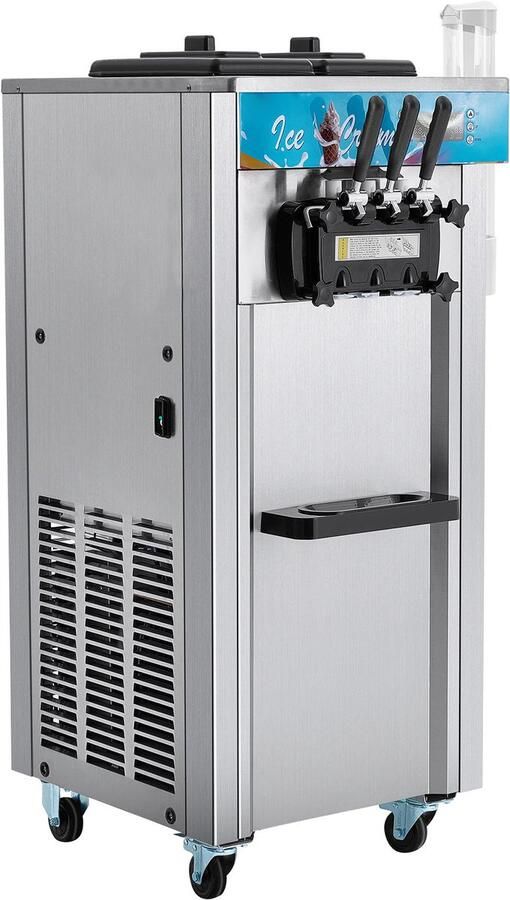 Commerciële softijsmachine 21-31 l u output vrijstaand model met 3 smaken 2 x 5 l roestvrijstalen cilinders LED-bedieningspaneel automatische voorkoeling geschikt voor restaurants en bars