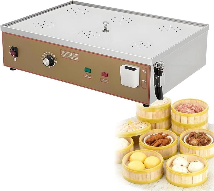Commerciële Stoomkoker Elektrische Stoommachine Gezond Koken Droogkookalarm 6 Gaten Meerkleurig