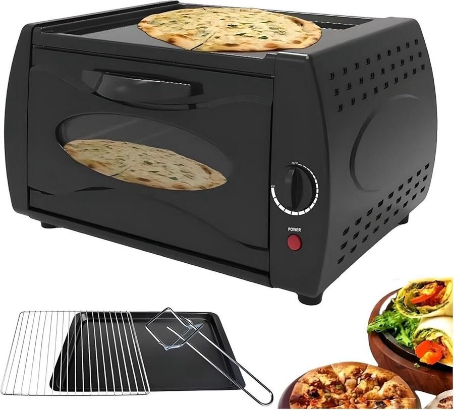 Commerciële Tandoor Oven Pizza Maker Brood Bakken 2-in-1 Functie 12L Zwart
