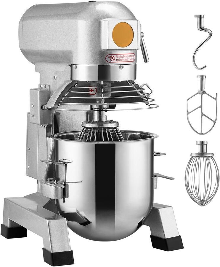 Commerciële Voedselmixer Capaciteit 7 3 Qt Dubbele Roterende Deegkneder van 550W met Roestvrijstalen Kom Veiligheidsschild En Timer Ideaal voor Restaurants En Bakkerijen