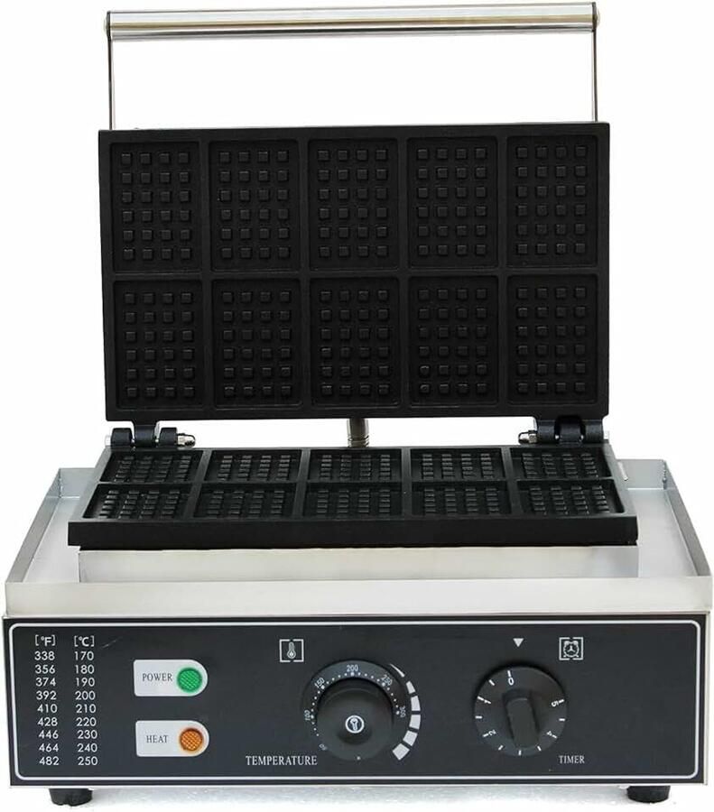 Commerciële wafelijzer elektrische wafelijzer roostervrij staal anti-aanbakpan bakkersmachine 1500 W