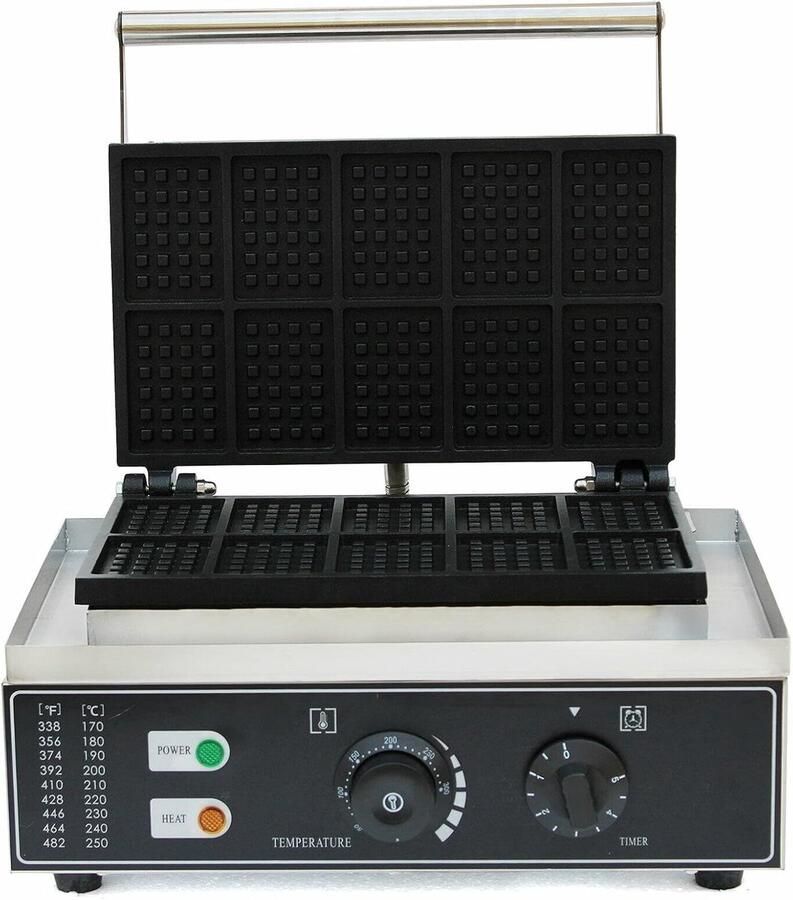 Commerciële wafelijzer elektrische wafelijzer roostervrij staal anti-aanbakpan bakkersmachine 1500 W