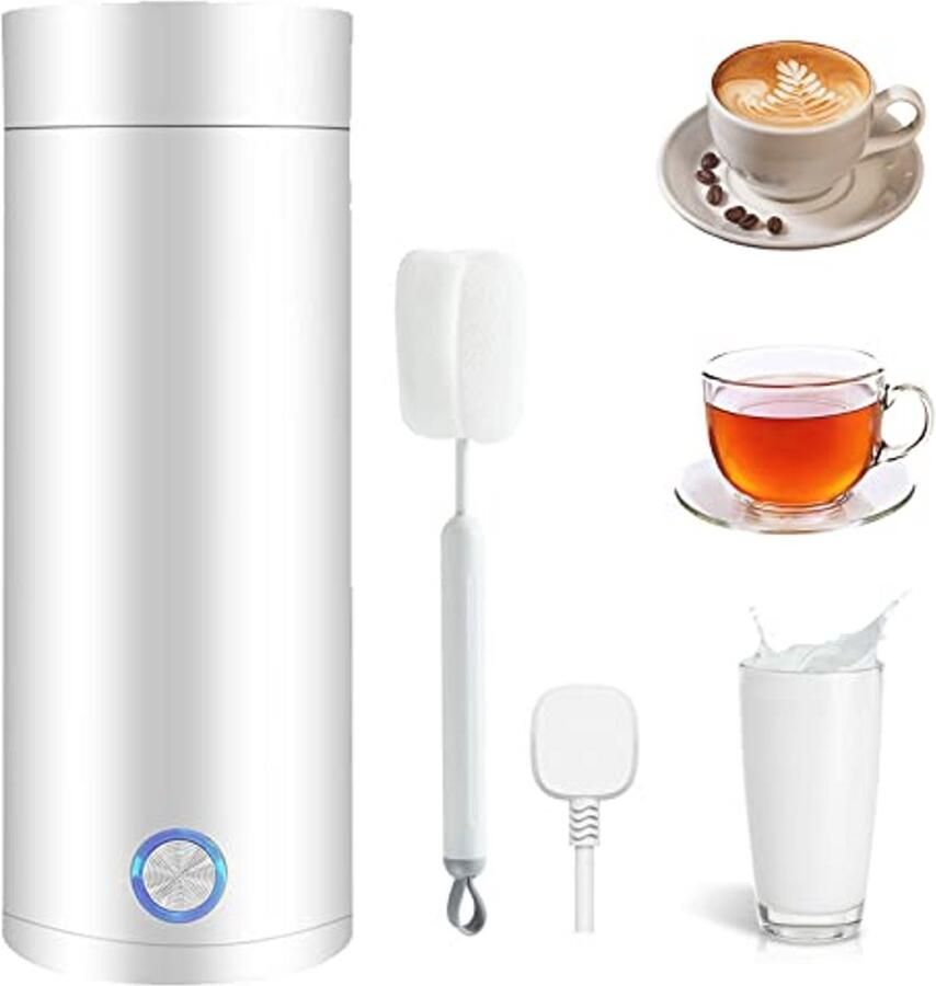 Compact 3-in-1 Elektrische Waterkoker voor Reizen 400 ml Mini Kettle met Automatische Uitschakeling