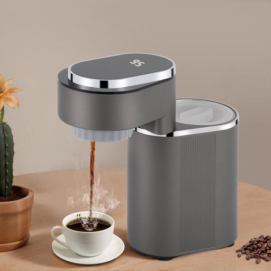 Compact Koffiezetapparaat Donkergrijs 600 W 5 Kopjes RVS Voor Reizen En Kantoor