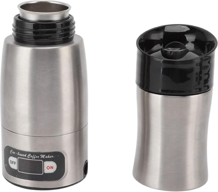 Compact Koffiezetapparaat Reis Koffiezetter Onderweg Koffie Maken Universele 12V 24V 26x15x10 cm Zwart