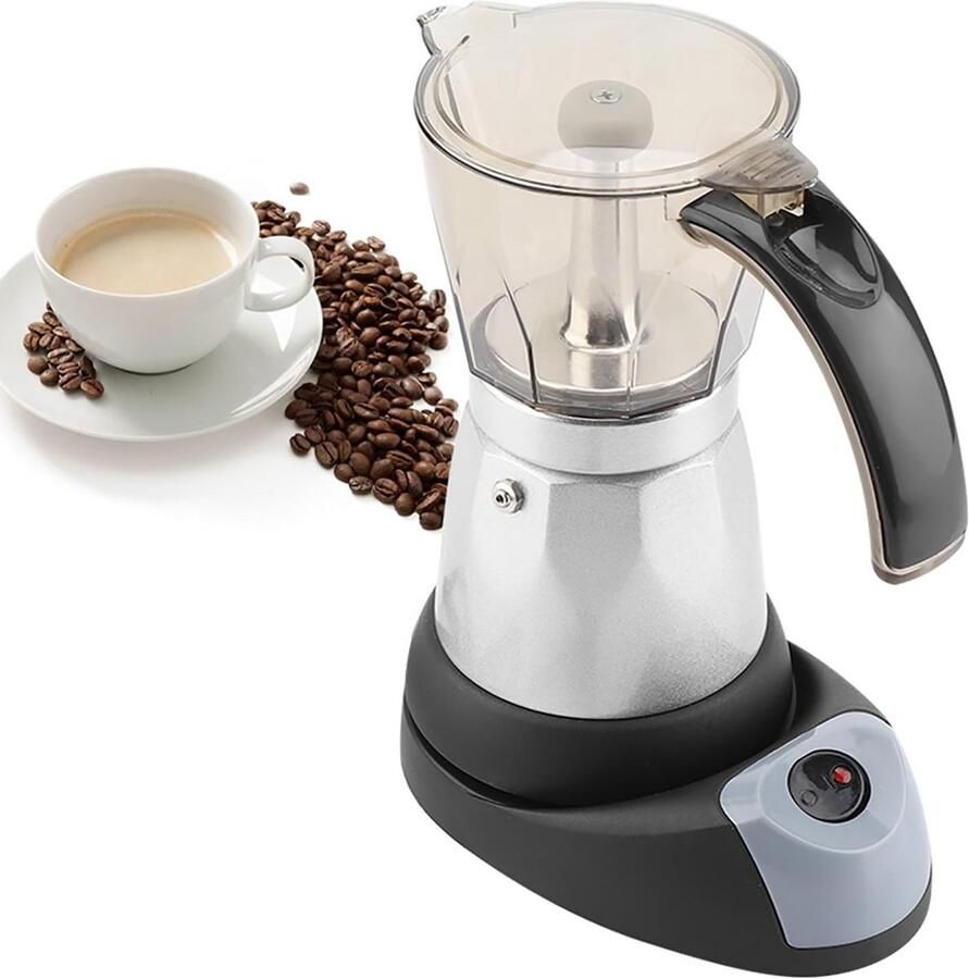 Compact Koffiezetapparaat voor 6 Kopjes met Zichtbaar Waterreservoir Eenvoudige Espressomachine