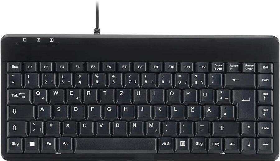 Compact Mini PS 2 Toetsenbord met Kabel QWERTZ Duitse Lay-out Ideaal voor Kleine Werkomgevingen