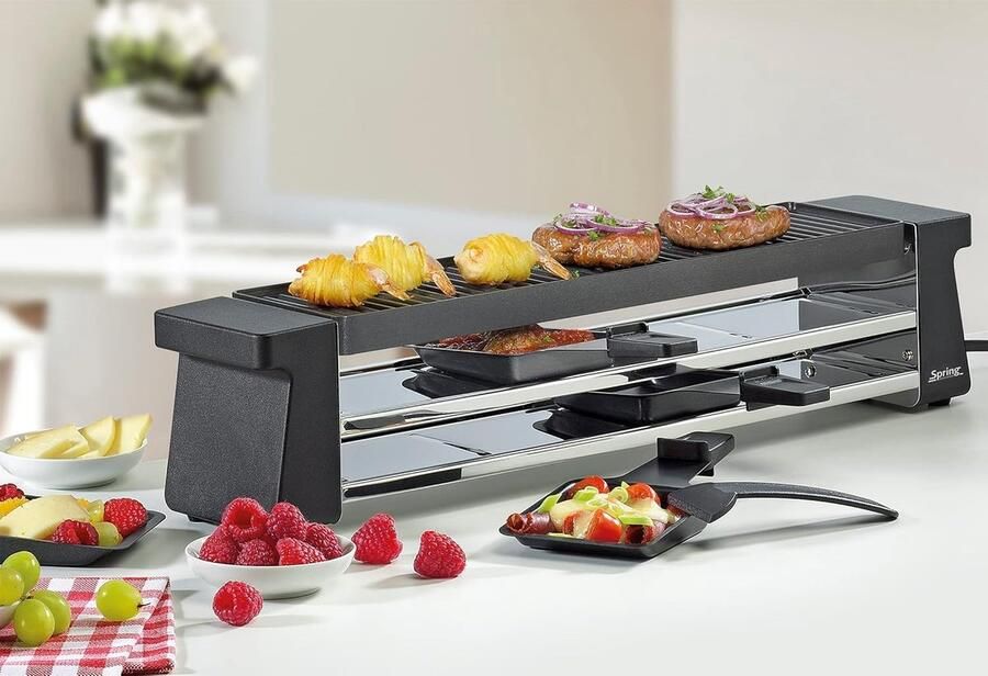 Compact Raclette Elektrisch Grillen Gezellig Eten Antikleefcoating 124 x 212 x 368 cm Rood