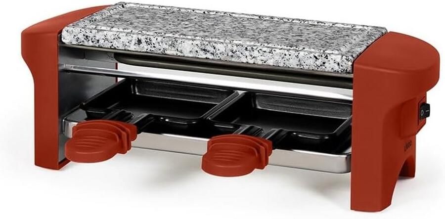 Compact Raclette Grill voor Twee Personen met Granieten Steengrill