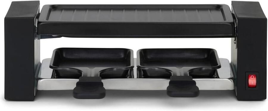Compact Raclette voor 2 Personen met Afneembare Grillplaat Ideaal voor Kaas Smelten en Grillen