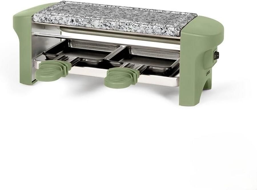 Compact Racletteapparaat voor 2 Personen met Granieten Grillplaat en Antiaanbaklaag